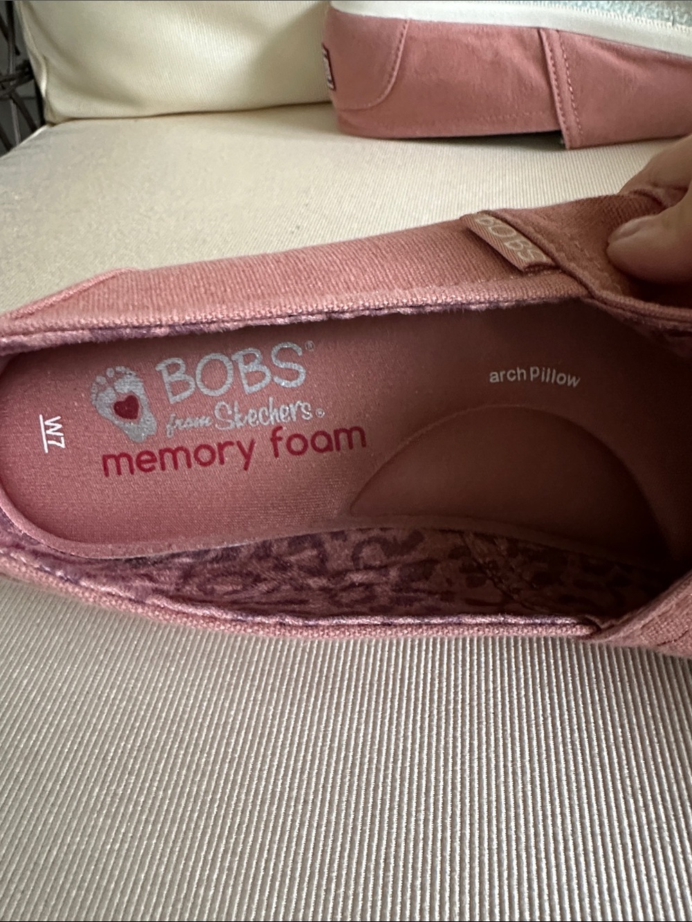 Sketchers Bob Rose Pink Slip-On Canvas Flats size 7 - Picture 7 of 8